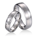 New Products 316L Stainless Steel Diamond Engagement Couple Ring